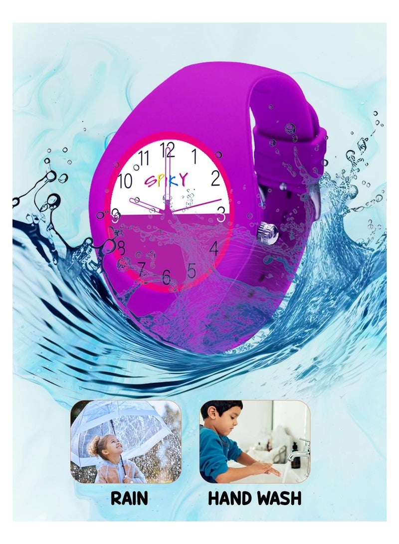 SPIKY Round Casual Analog Watch for Kids- Girl -Purple Color - Image 2